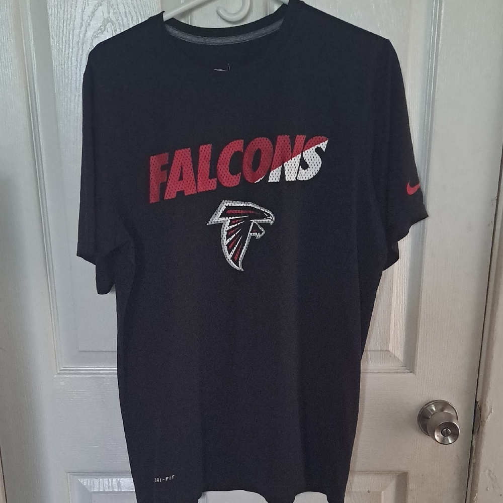 Nike Black Falcons Tee with Red and White Graphics